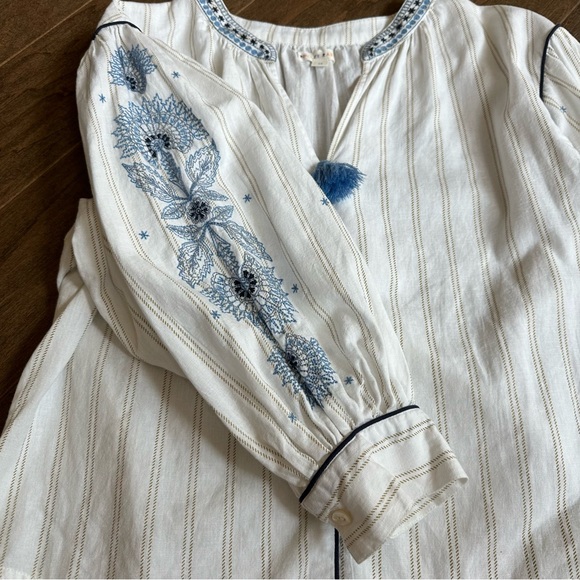 Roller Rabbit Embroidered Striped Blouse - Picture 3 of 7